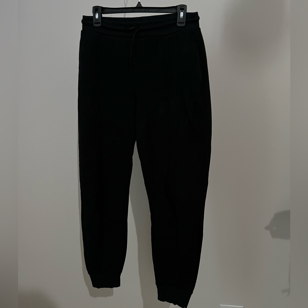 topshop black velvet drawstring jogger pants size 8